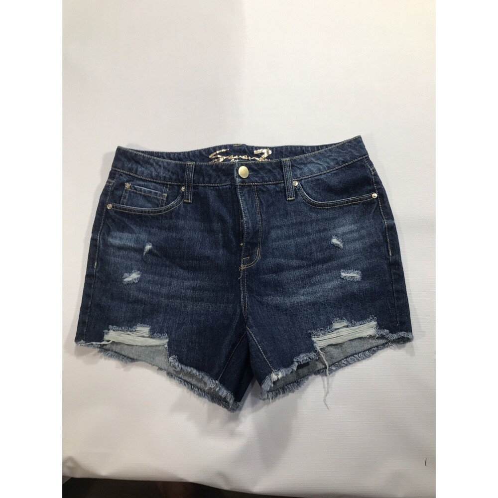 Seven7 Jeans Shorts Womens 10 Denim Cut Off Distressed Raw Hem Cotton